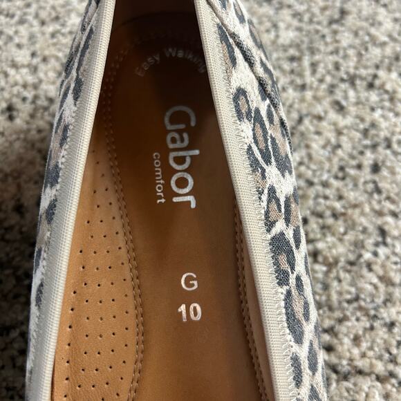 Gabor Animal Print Ballet Wedge Shoe Size 11W Comfort Leopard Workwear Casual - Picture 6 of 7